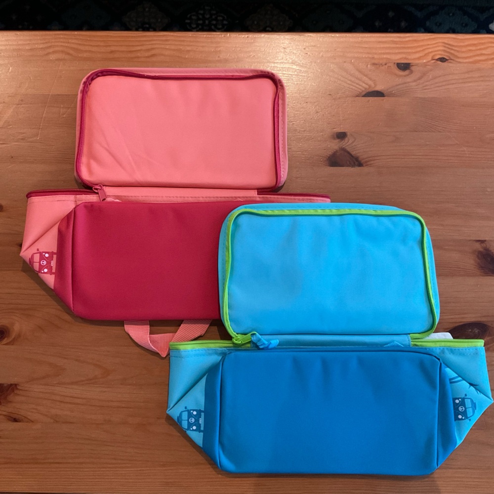 Trader Joe's Mini Insulated Bags - Coral and Blue - Picture 3 of 3